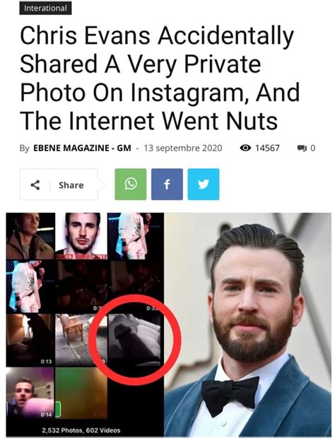 chris evans penis|Chris Evans Responds To His Accidental Dick Pic Photo Leak